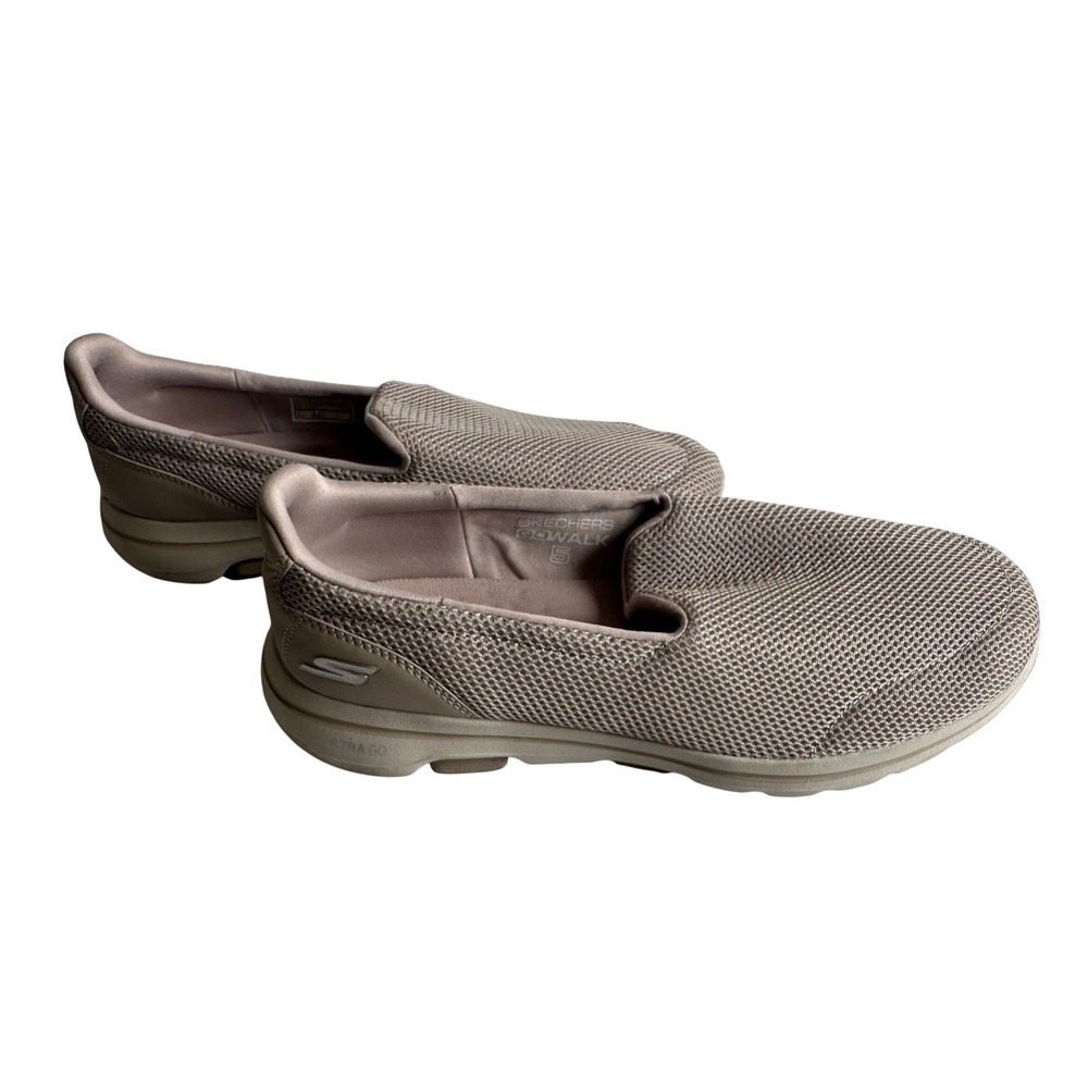 Skechers Go Walk 5 Taupe Mesh Slip On Sneakers Shoes Women's Size 11